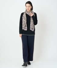 PF3AD14130 GEORGES RECH(小さいサイズ)(メゾン ドゥ サンク) レオパードウールストール ライトグレー系