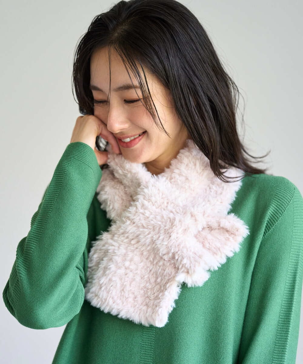 PF3AG11080 GEORGES RECH(小さいサイズ)(メゾン ドゥ サンク) フェイクファーティペット ベージュ