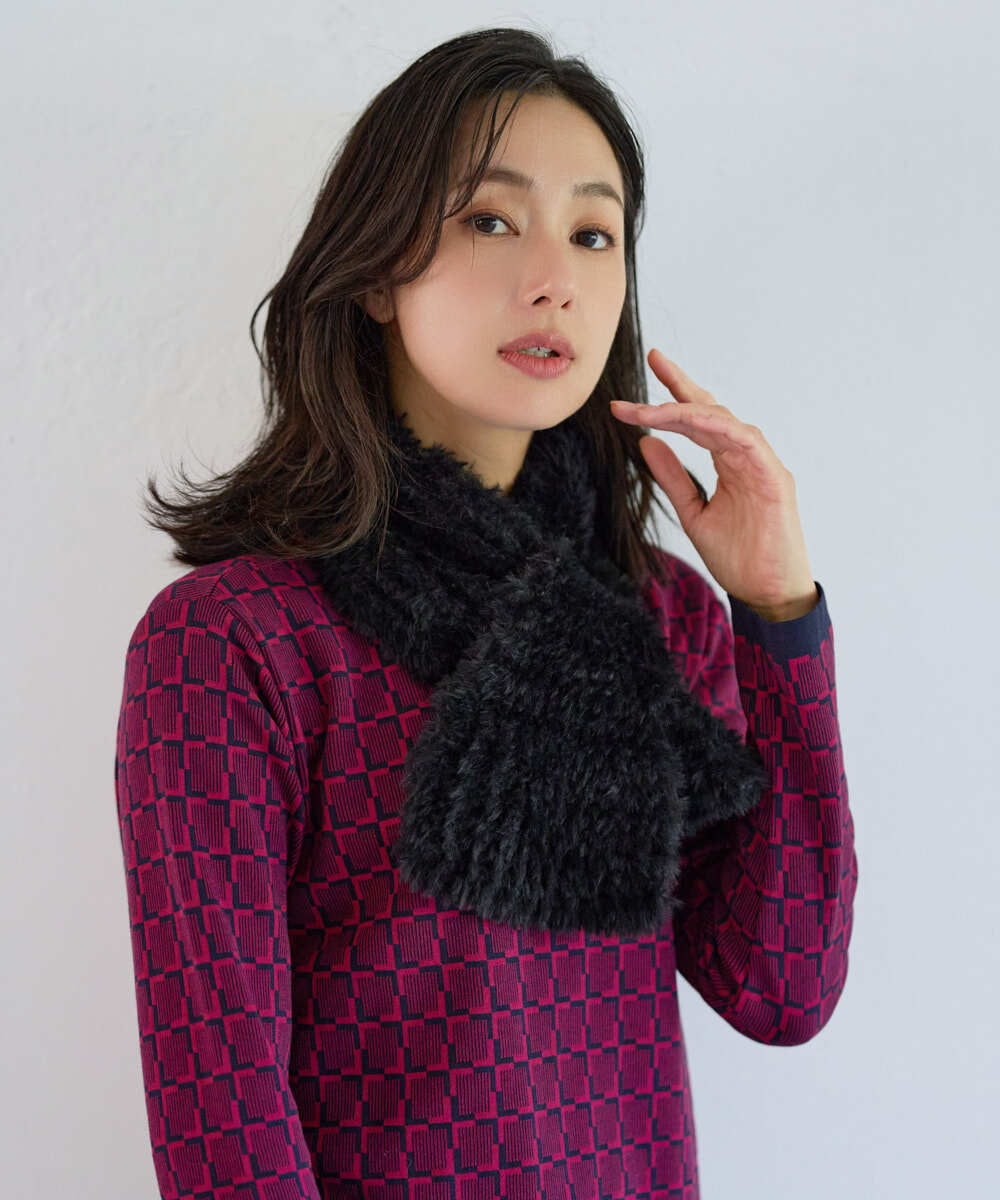 PF3AG11080 GEORGES RECH(小さいサイズ)(メゾン ドゥ サンク) フェイクファーティペット ブラック