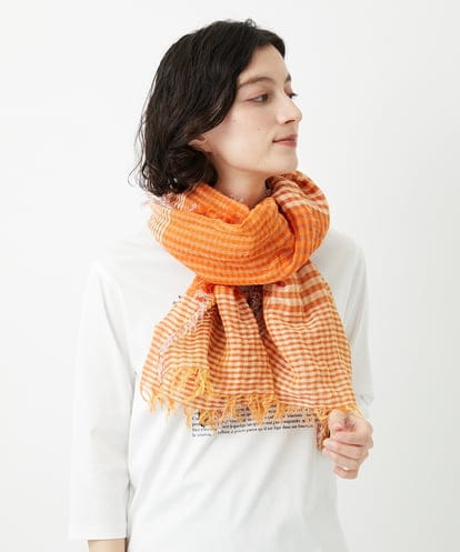 PF3GD24090 GEORGES RECH(小さいサイズ) コットンリネンチェックストール