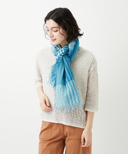 PF3GD24090 GEORGES RECH(小さいサイズ) コットンリネンチェックストール