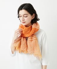 PF3GD24090 GEORGES RECH(小さいサイズ)(メゾン ドゥ サンク) コットンリネンチェックストール ブルー