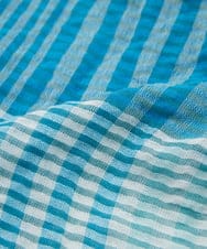 PF3GD24090 GEORGES RECH(小さいサイズ)(メゾン ドゥ サンク) コットンリネンチェックストール ブルー