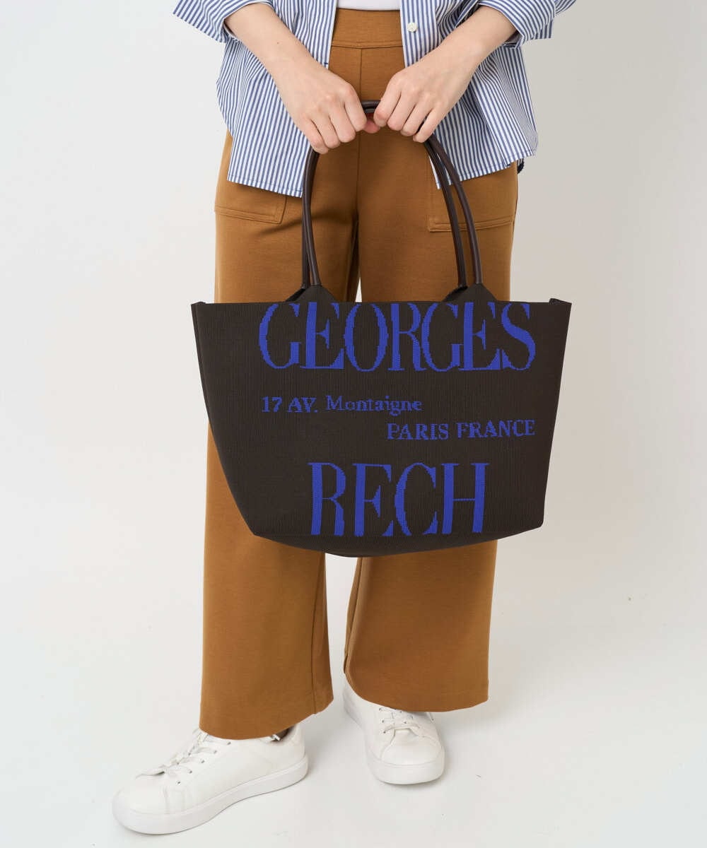 PF5AD01150 GEORGES RECH(小さいサイズ)(メゾン ドゥ サンク) ロゴニットトートバッグ ブラウン系
