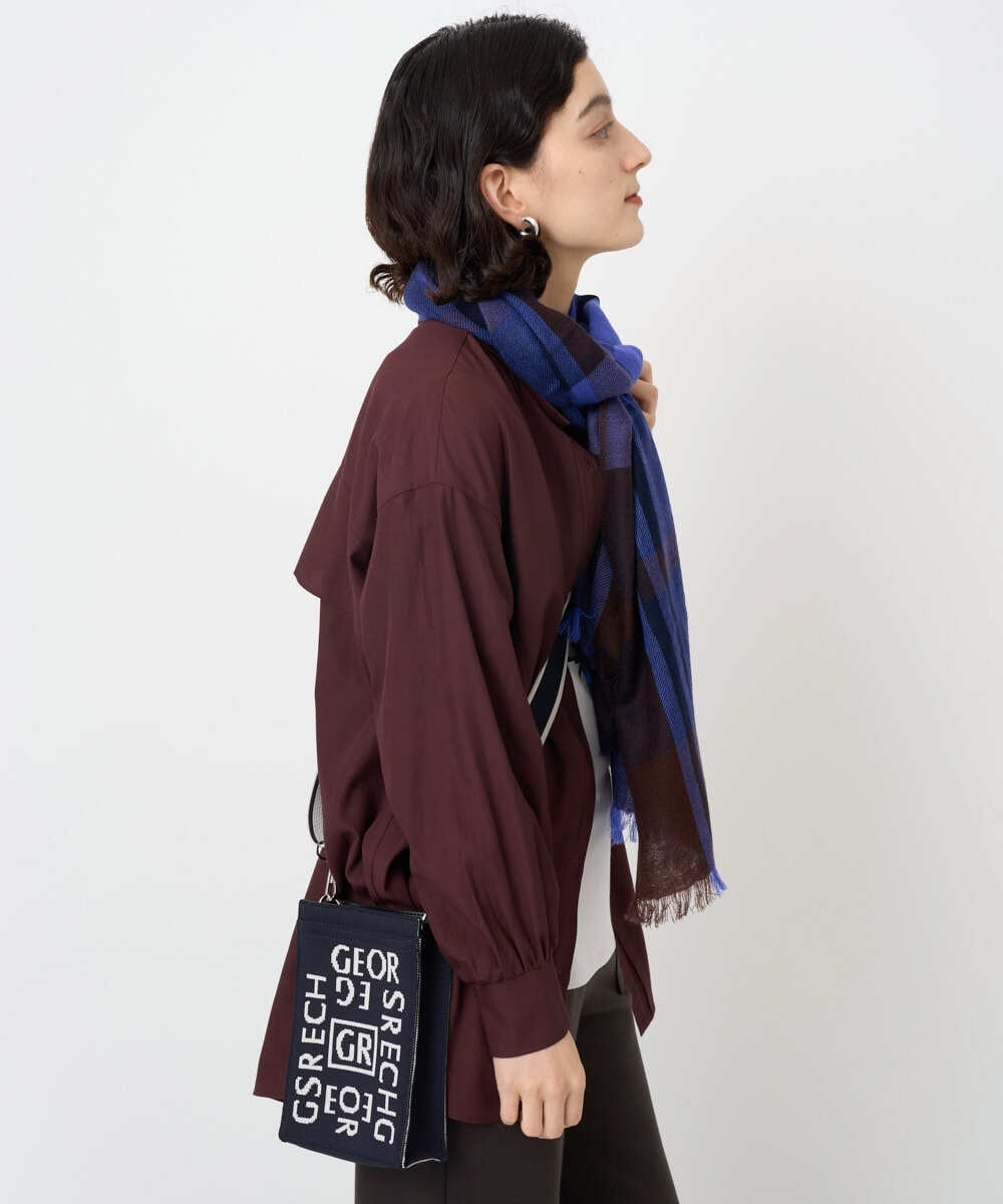 PF5AD02130 GEORGES RECH(小さいサイズ)(メゾン ドゥ サンク) ロゴニットミニショルダーバッグ ブラック系