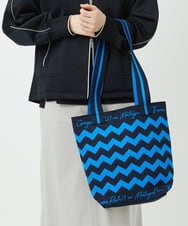 PF5EE10098 GEORGES RECH(小さいサイズ)(メゾン ドゥ サンク) ジャガードニットトートバッグ ブルー