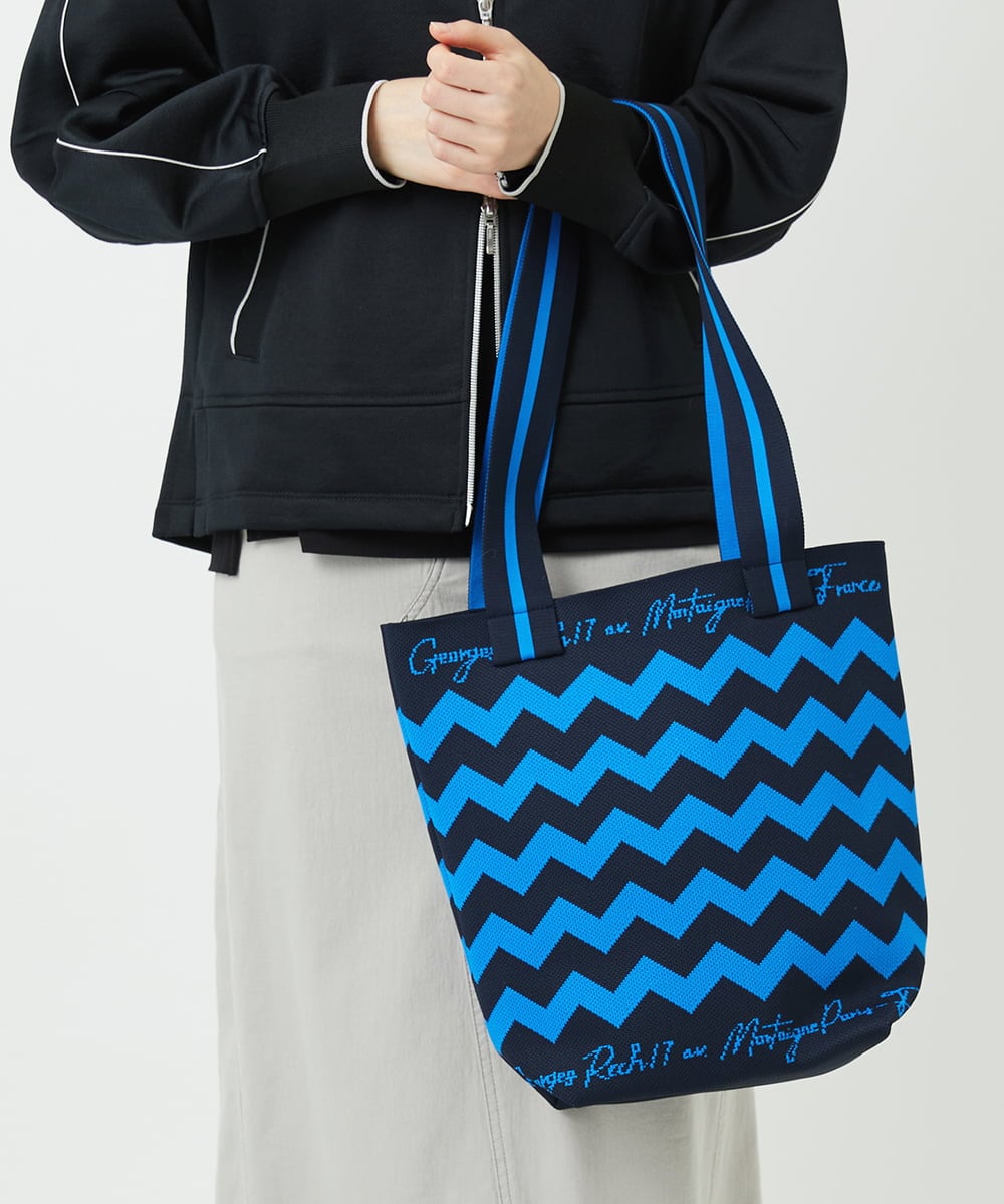 PF5EE10098 GEORGES RECH(小さいサイズ)(メゾン ドゥ サンク) ジャガードニットトートバッグ ブルー