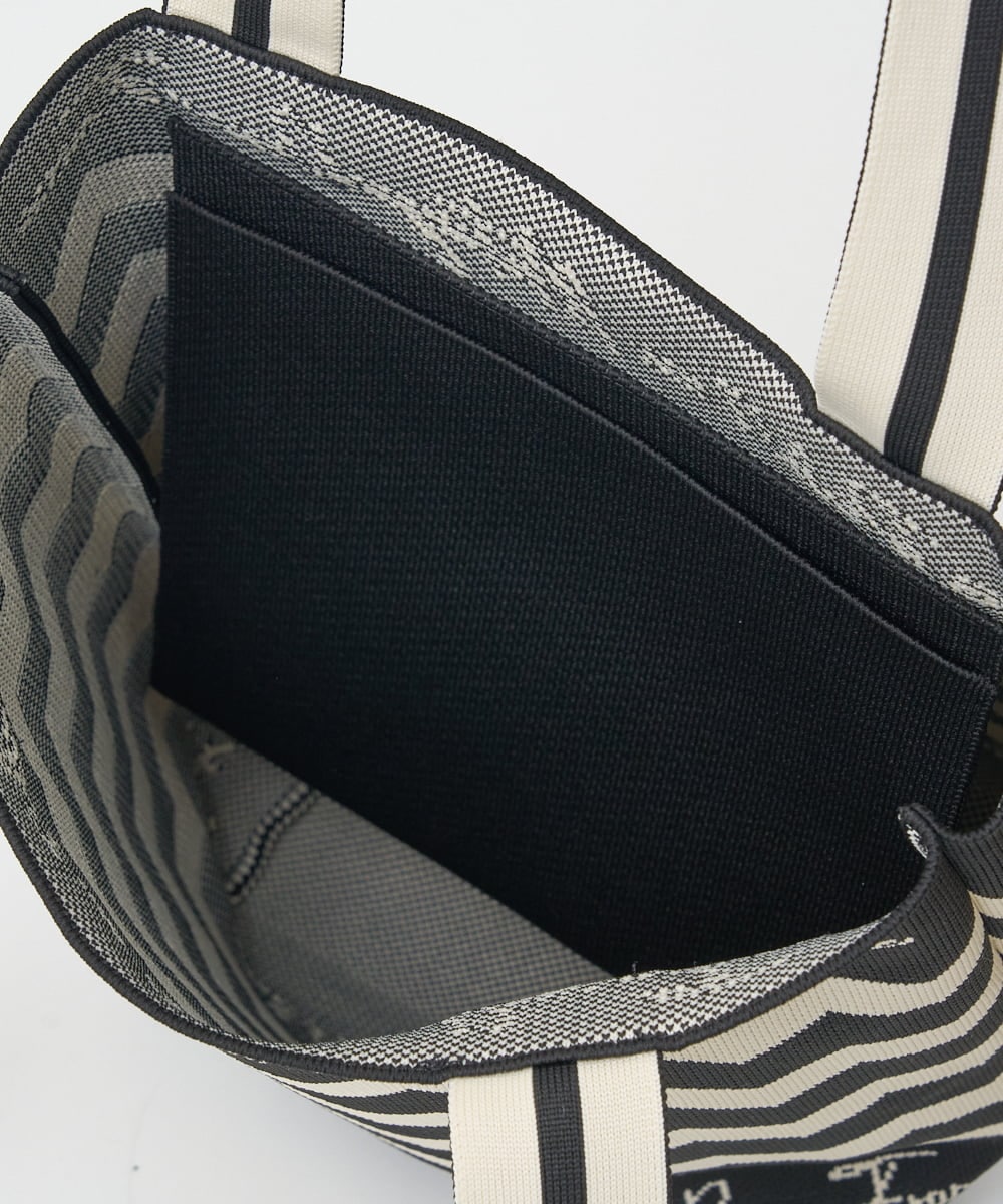 PF5EE10098 GEORGES RECH(小さいサイズ)(メゾン ドゥ サンク) ジャガードニットトートバッグ ブラック