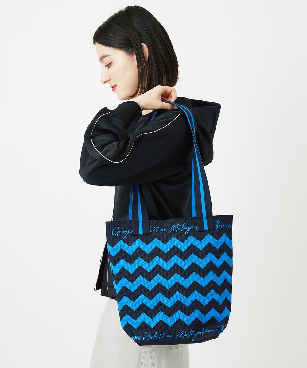 PF5EE10098 GEORGES RECH(小さいサイズ)(メゾン ドゥ サンク) ジャガードニットトートバッグ ブラック