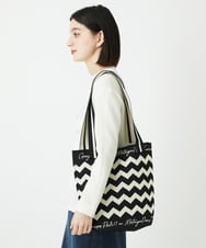 PF5EE10098 GEORGES RECH(小さいサイズ)(メゾン ドゥ サンク) ジャガードニットトートバッグ ブラック