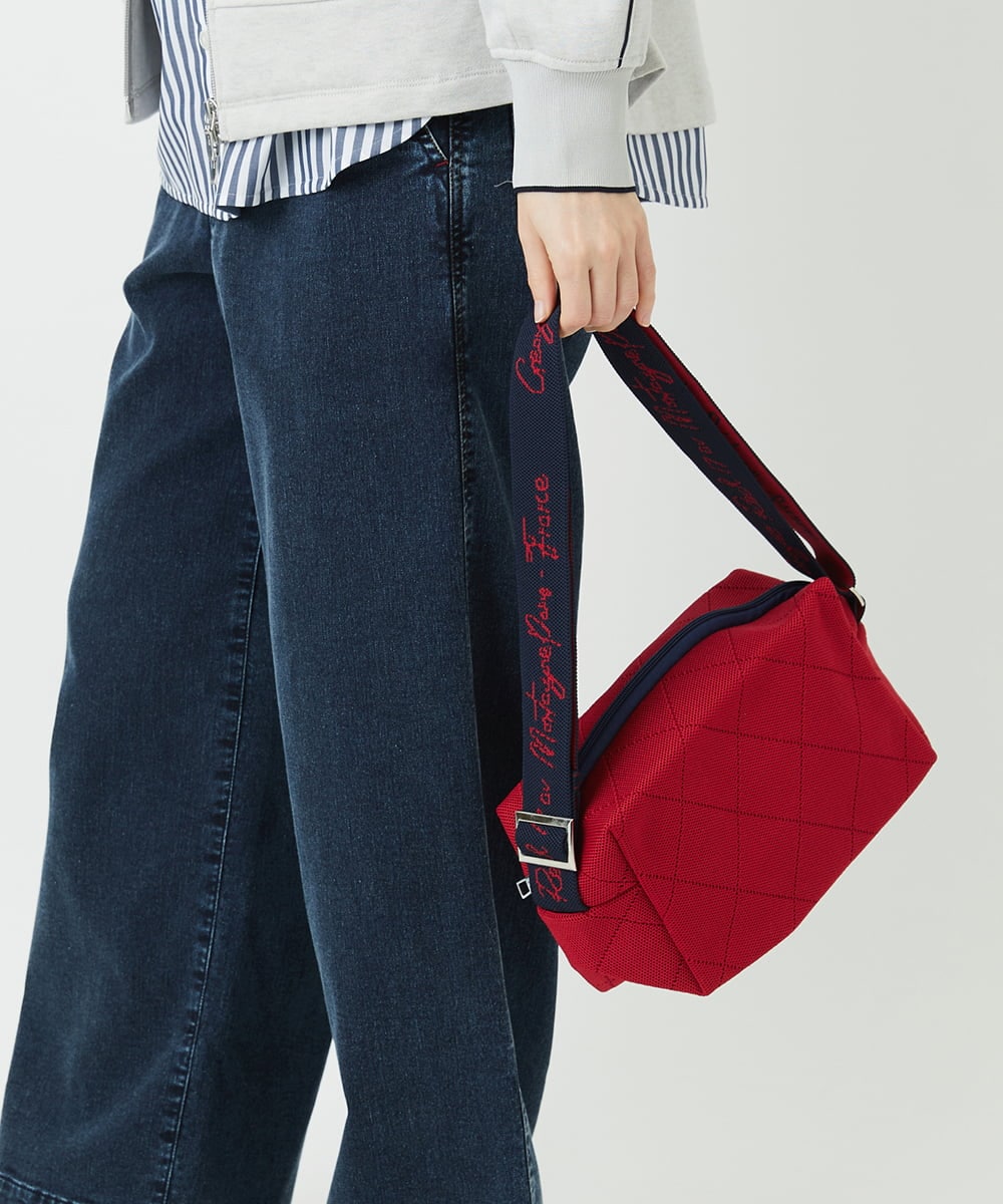 PF5EE11098 GEORGES RECH(小さいサイズ)(メゾン ドゥ サンク) ニットショルダースクエアバッグ レッド