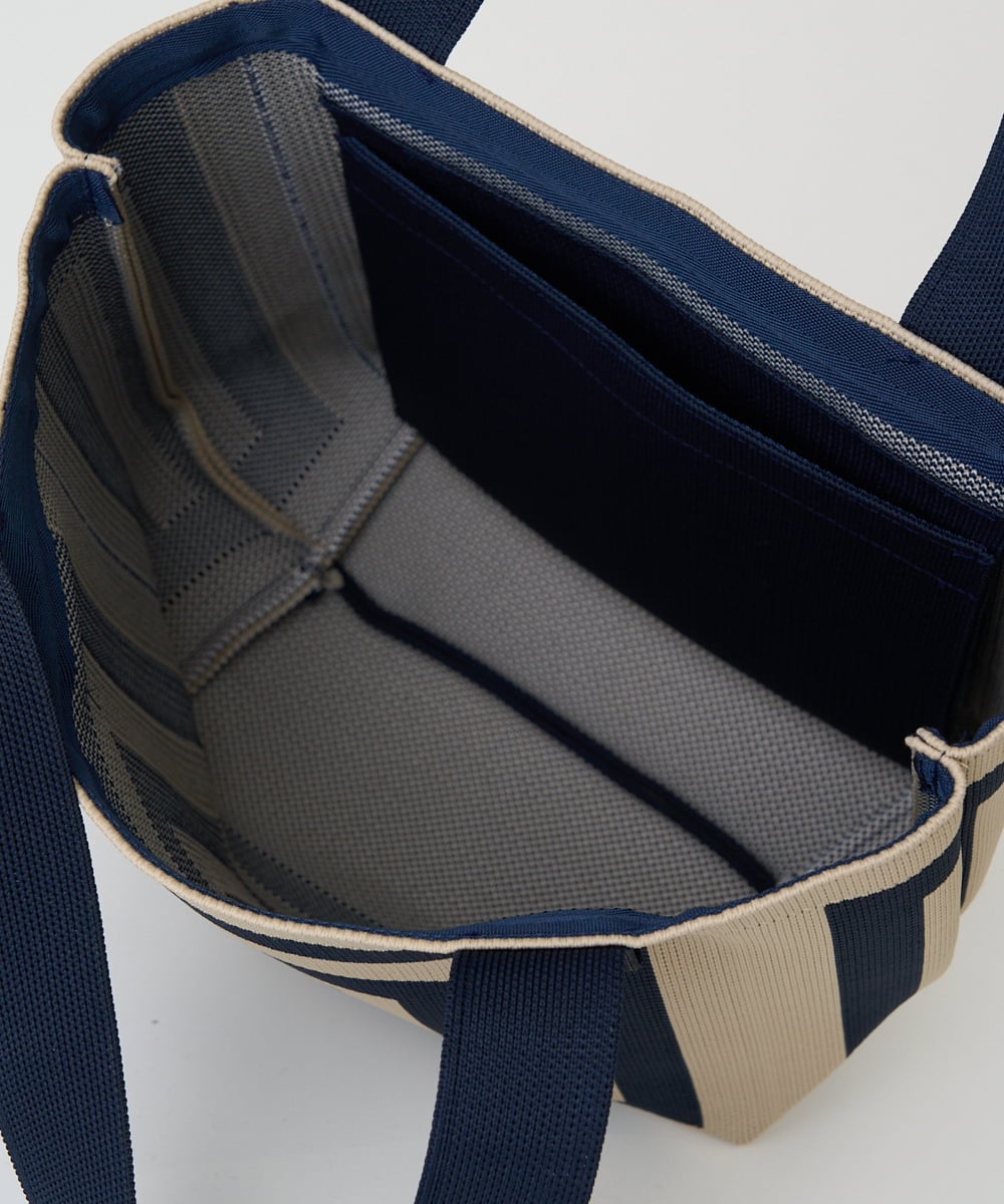 PF5GD27090 GEORGES RECH(小さいサイズ)(メゾン ドゥ サンク) 幾何学柄ニットトートバッグ ネイビー