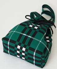 PF5GD28090 GEORGES RECH(小さいサイズ)(メゾン ドゥ サンク) 幾何学柄ニット巾着ショルダーバッグ カーキ