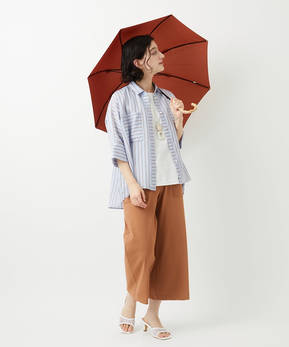 PFYGD30100 GEORGES RECH(小さいサイズ)(メゾン ドゥ サンク) [防水/撥水/晴雨兼用]バンブーロゴ刺繍日傘 カーキ