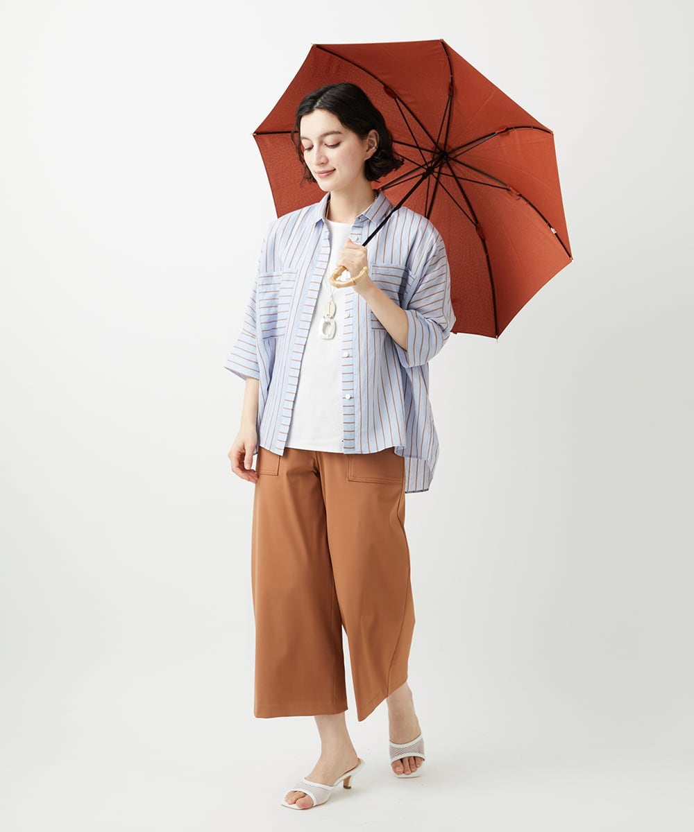 PFYGD30100 GEORGES RECH(小さいサイズ)(メゾン ドゥ サンク) [防水/撥水/晴雨兼用]バンブーロゴ刺繍日傘 カーキ