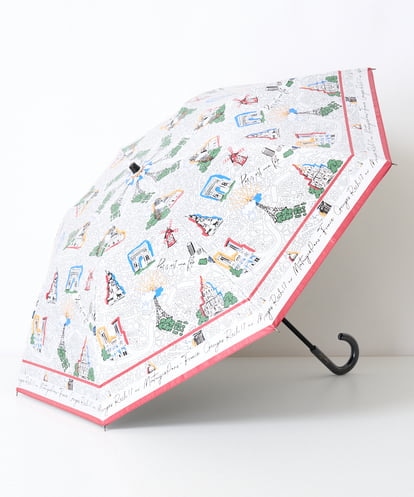 Maison de CINQ(メゾン ドゥ サンク) [晴雨兼用]PARIS MAP折り畳み傘 ホワイト/白 36