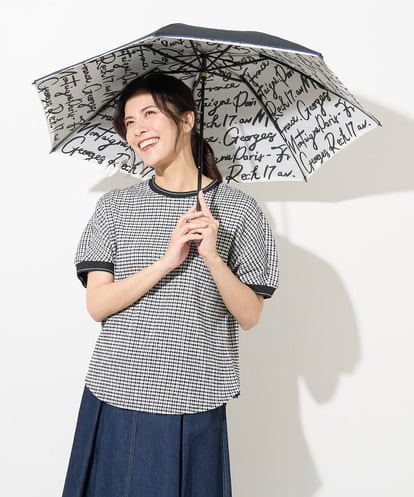 PFYGV88130 GEORGES RECH(小さいサイズ)  [晴雨兼用]ロゴ配色パイピング折り畳み傘