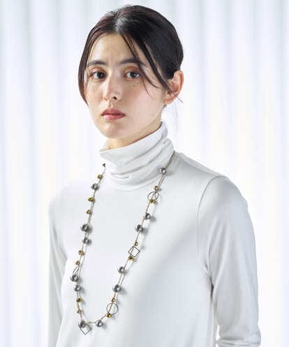 PG2AG15120 GEORGES RECH [日本製]メタリックコットンパールネックレス