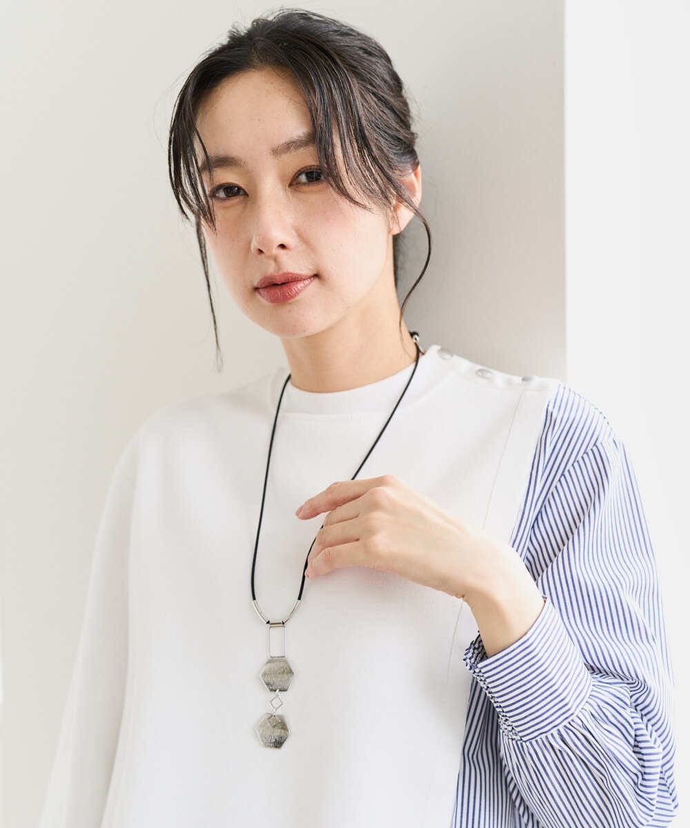 PG2EE03098 GEORGES RECH(ジョルジュ・レッシュ)  [日本製]ロッカクメタリックネックレス シルバー