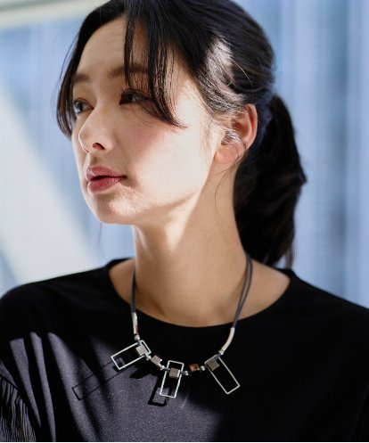 PG2EE04098 GEORGES RECH  [日本製]スクエアパーツコンビメタルチョーカー