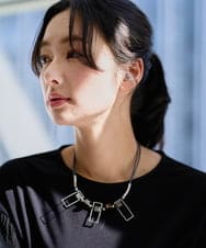 PG2EE04098 GEORGES RECH(ジョルジュ・レッシュ)  [日本製]スクエアパーツコンビメタルチョーカー ダークグレー