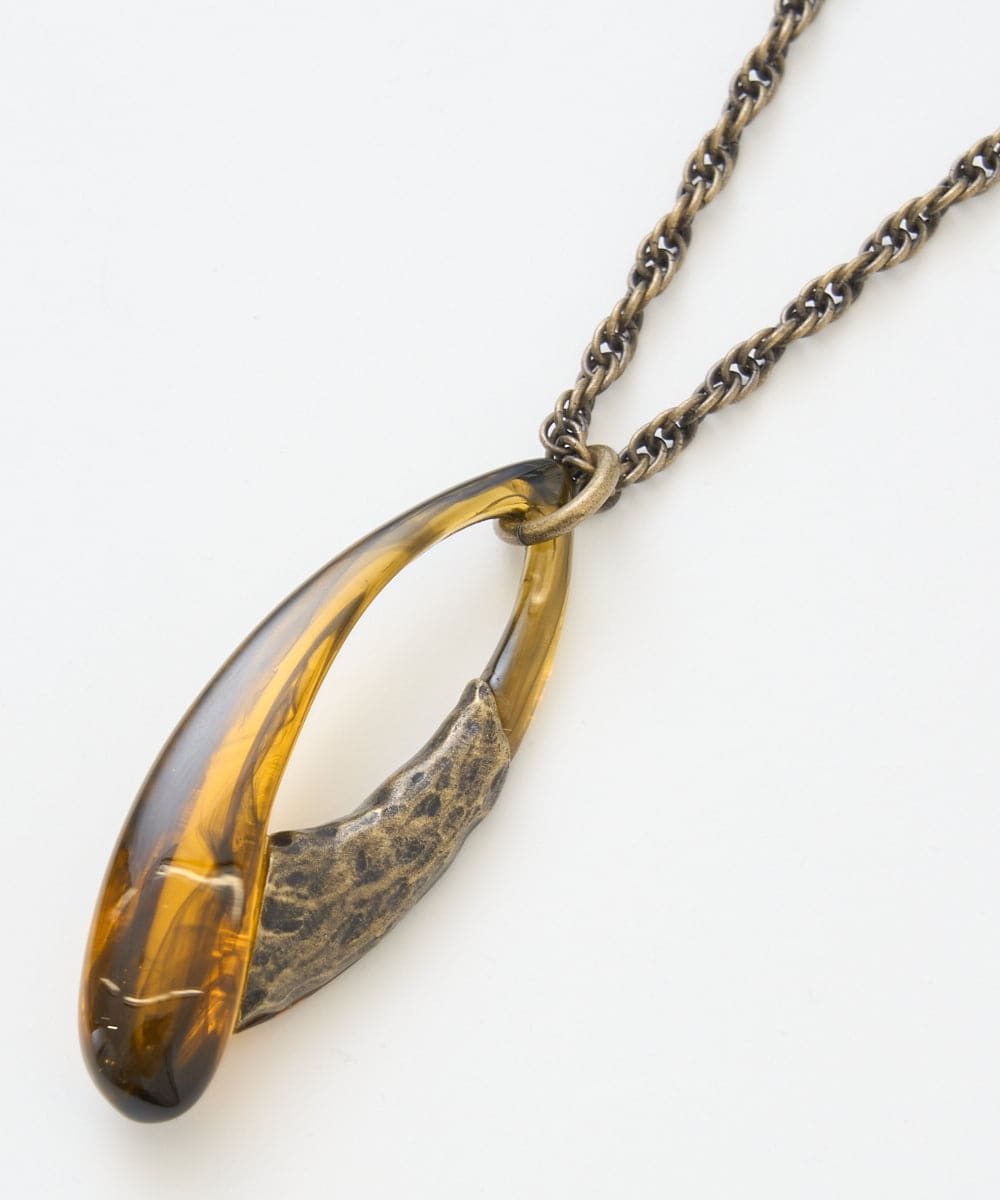 PG2EE05110 GEORGES RECH(ジョルジュ・レッシュ)  [日本製]ベッコウグラデーションクリアネックレス ブラウン