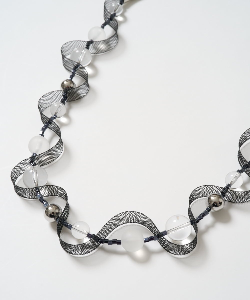 PG2GD20110 GEORGES RECH(ジョルジュ・レッシュ)  [日本製]シアーメッシュウェーブネックレス ブラック