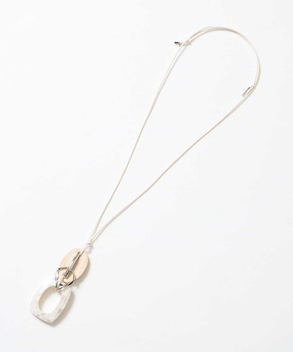 PG2GD21130 GEORGES RECH(ジョルジュ・レッシュ)  [日本製]モザイクシェルネックレス ブラック