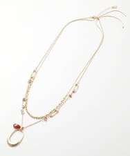 PG2GS04150 GEORGES RECH(ジョルジュ・レッシュ)  [日本製]3WAYカラフル天然石ネックレス オレンジ