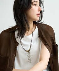 PG2JE01130 GEORGES RECH(ジョルジュ・レッシュ)  [日本製]オーバルメタルネックレス ブラウン
