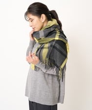 PG3AB55078 GEORGES RECH(ジョルジュ・レッシュ) カラーチェック大判ストール イエロー系