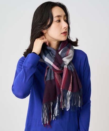 PG3AD12080 GEORGES RECH カシミヤタッチ大判チェックストール