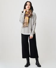 PG3AD12080 GEORGES RECH(ジョルジュ・レッシュ) カシミヤタッチ大判チェックストール ネイビー系