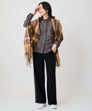 PG3AD12080 GEORGES RECH(ジョルジュ・レッシュ) カシミヤタッチ大判チェックストール ネイビー系