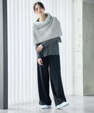 PG3AG16090 GEORGES RECH(ジョルジュ・レッシュ) ボタンアクセントリブニットケープ グレー
