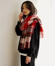 PG3AG24130 GEORGES RECH(ジョルジュ・レッシュ) ウールチェックストール レッド
