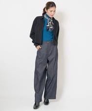 PG3AV08058 GEORGES RECH(ジョルジュ・レッシュ) 幾何学プリントスカーフ ブルー