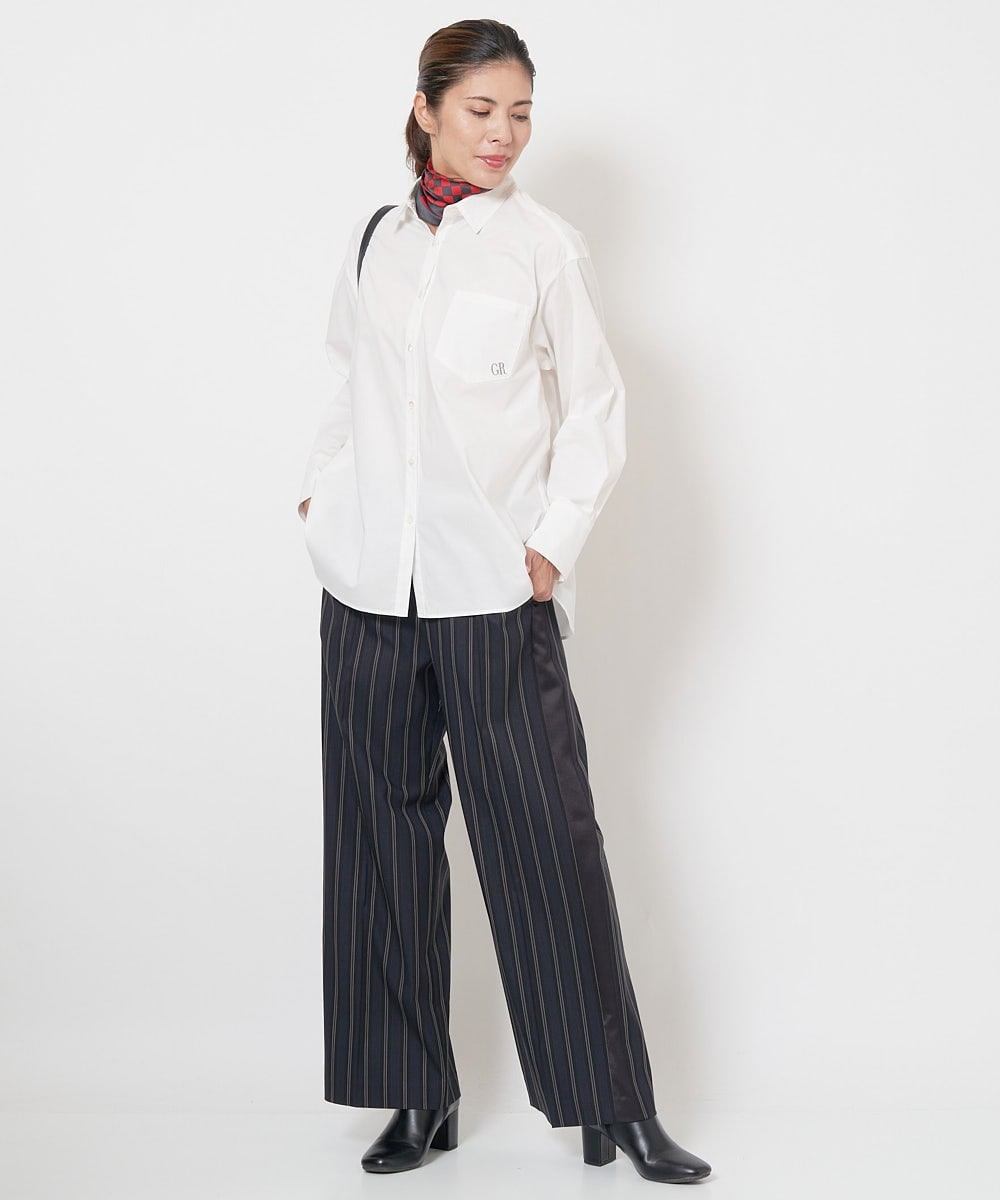 PG3AV08058 GEORGES RECH(ジョルジュ・レッシュ) 幾何学プリントスカーフ ブルー