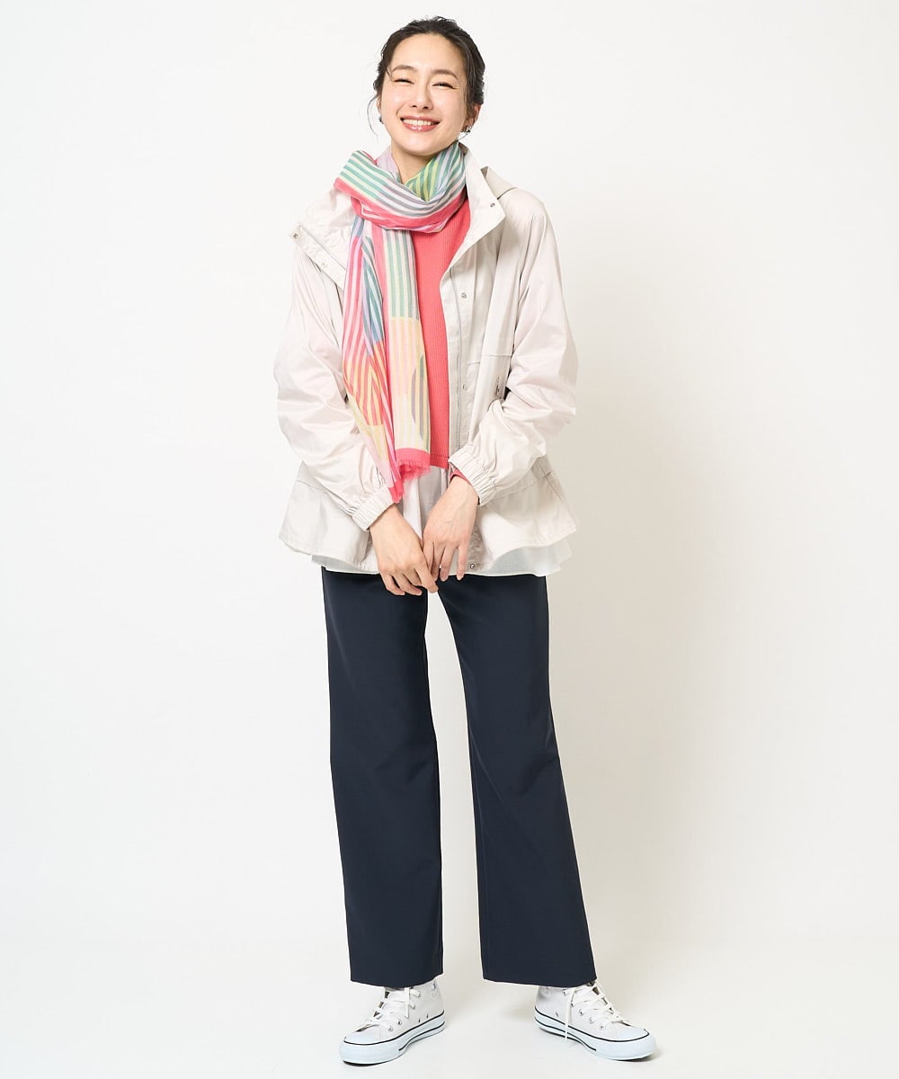 PG3EB20190 GEORGES RECH(ジョルジュ・レッシュ) 幾何ストライプシルク混ストール ピンク
