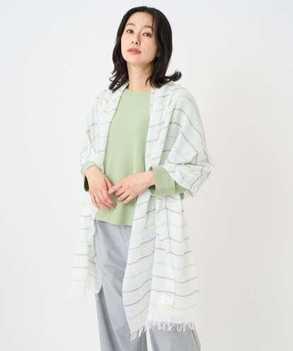 PG3EE09150 GEORGES RECH スパンコールヤーンボーダーストール