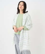 PG3EE09150 GEORGES RECH(ジョルジュ・レッシュ) スパンコールヤーンボーダーストール グリーン