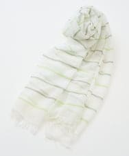 PG3EE09150 GEORGES RECH(ジョルジュ・レッシュ) スパンコールヤーンボーダーストール グリーン