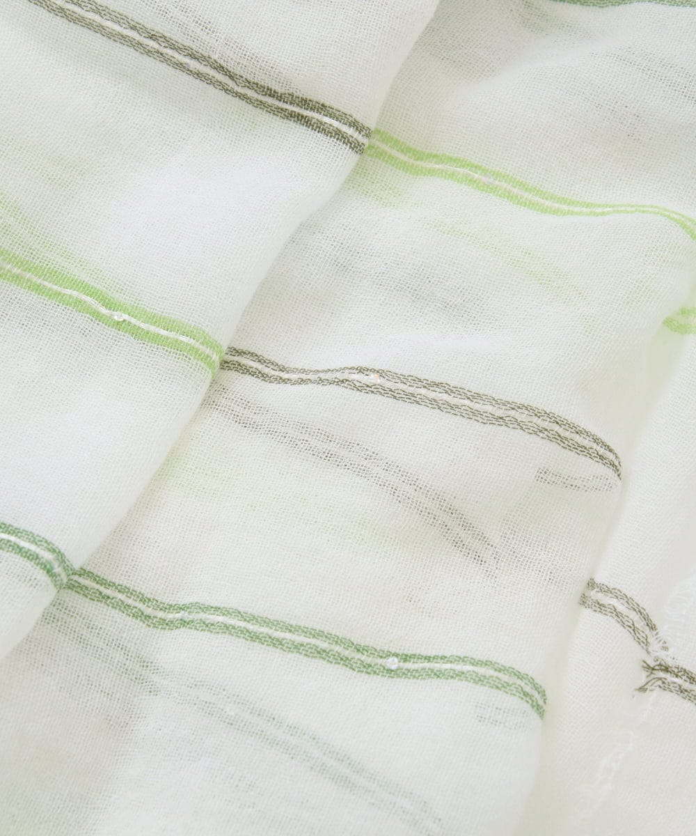 PG3EE09150 GEORGES RECH(ジョルジュ・レッシュ) スパンコールヤーンボーダーストール グリーン