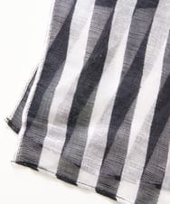 PG3GA37150 GEORGES RECH(ジョルジュ・レッシュ) 幾何プリント麻混ストール ネイビー系