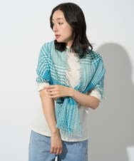 PG3GD24090 GEORGES RECH(ジョルジュ・レッシュ) コットンリネンチェックストール ブルー