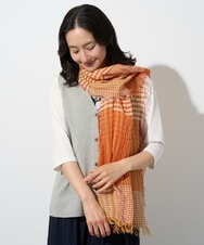 PG3GD24090 GEORGES RECH(ジョルジュ・レッシュ) コットンリネンチェックストール ブルー