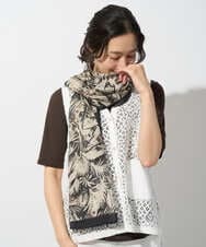 PG3GD25130 GEORGES RECH(ジョルジュ・レッシュ) サファリリーフプリントストール ブラック系