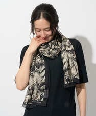 PG3GD25130 GEORGES RECH(ジョルジュ・レッシュ) サファリリーフプリントストール ブラック系