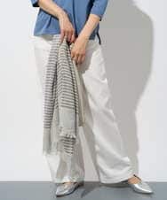 PG3GF26110 GEORGES RECH(ジョルジュ・レッシュ) コットンリネンボーダーストール ライトブルー