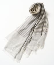 PG3GF26110 GEORGES RECH(ジョルジュ・レッシュ) コットンリネンボーダーストール ライトブルー